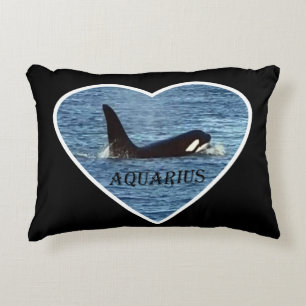Customisable Aquarius West Coast Orca Killer Whale Accent Pillow