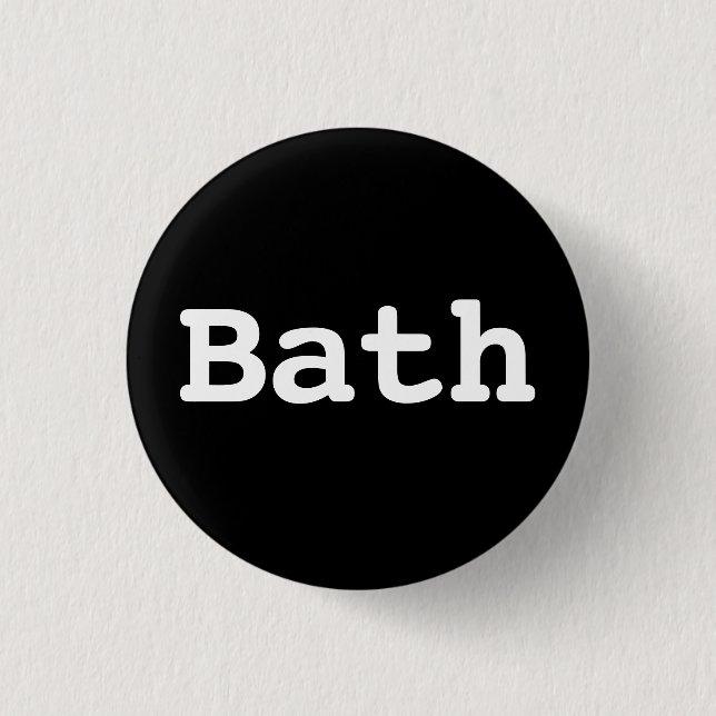Customisable Bath Typography 1 Inch Round Button (Front)