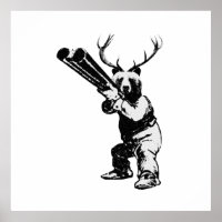 Customisable Bear Hunter Man Cave Poster