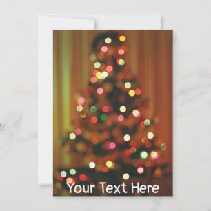 Customisable blurred Christmas tree lights card