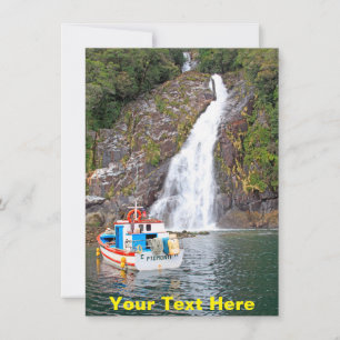 Customisable boat & waterfall card
