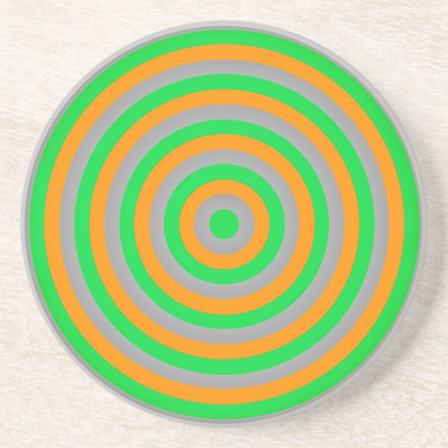 Customisable Colourful Concentric Circle Design Coaster (Front)