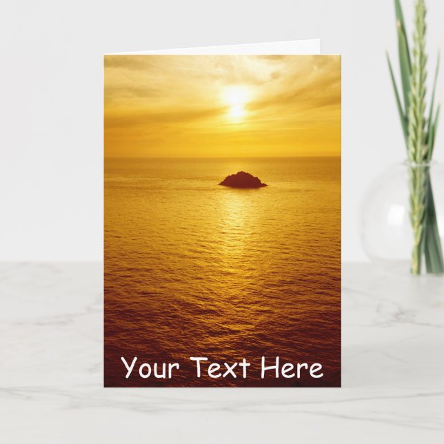 Customisable Cornwall sunset Card (Front)