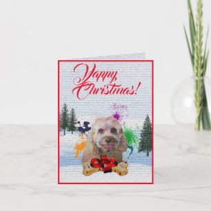 Customisable Cute Cavapoo Dog Yappy Xmas Card