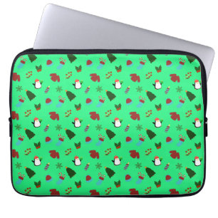 Customisable Cute Christmas Pine Tree Pattern Laptop Sleeve