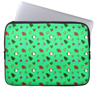 Customisable Cute Christmas Pine Tree Pattern Laptop Sleeve