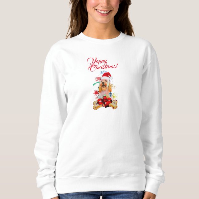 Customisable Cute Cockapoo Dog Yappy Christmas Sweatshirt (Front)