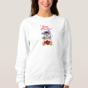 Customisable Cute Pomsky Dog Yappy Christmas Sweatshirt