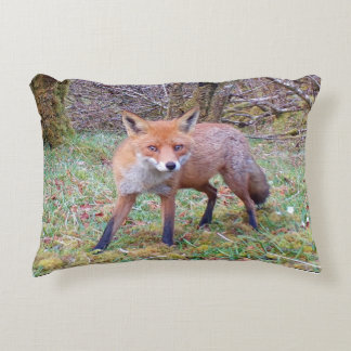 Customisable Cute Red Fox Woodland Wildlife Accent Pillow