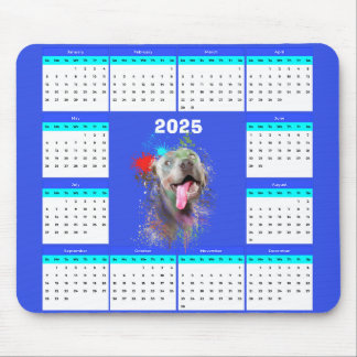 Customisable Cute Weimaraner Dog Calendar  Mouse Pad