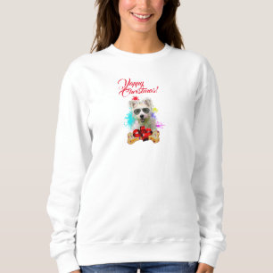 Customisable Cute Westie Dog Yappy Christmas Sweatshirt