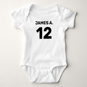 Customisable cute white (front & back design) baby bodysuit