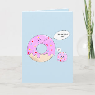Customisable cute you make me complete doughnut pu card