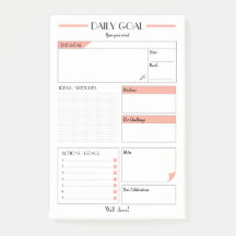 Customisable Daily Goals planner Sheet