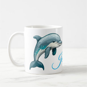 Customisable Dolphin blue sea animal Design Coffee Mug