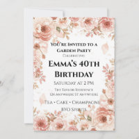 Customisable Floral Garden Party Invitation