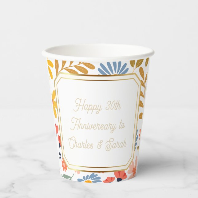 Customisable floral "special. Occasion" Paper Cups (Front)