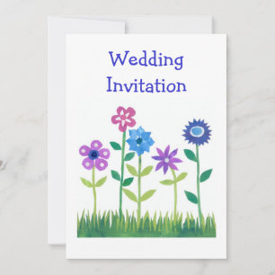 Customisable Flower Power Wedding Invitation