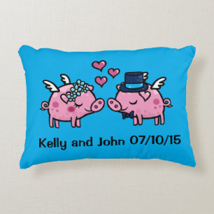 Customisable Flying Pig wedding memento Decorative Pillow