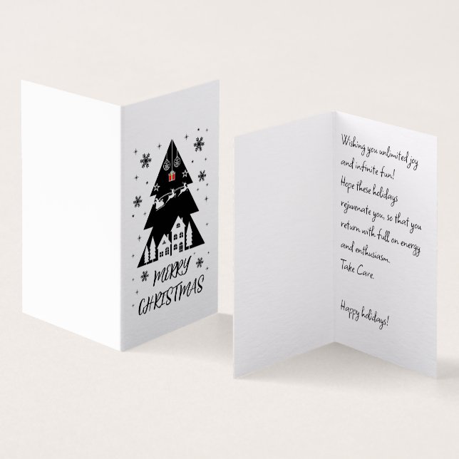 Customisable Folded Christmas Greeting Card (Inside and Outside)