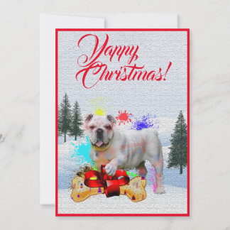 Customisable Funny British Bulldog Yappy Xmas Card