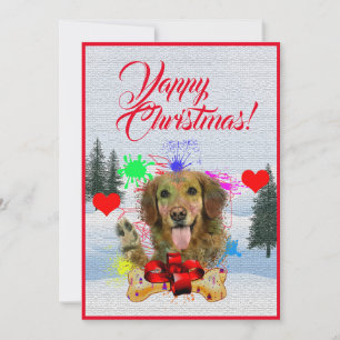 Customisable Funny Golden Retriever Dog Xmas Card