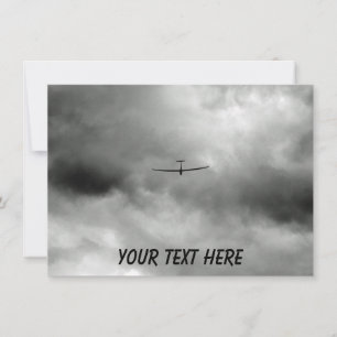 Customisable glider flying in grey sky card