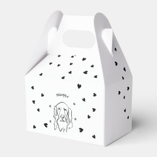 Customisable Golden Retriever Line Art Favor Box