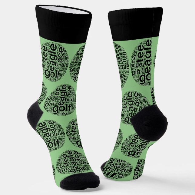Customisable Golf Themed Crew Socks (Angled)