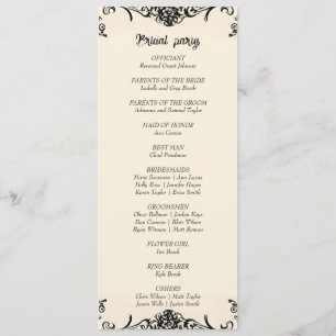 Customisable Gothic Wedding Program