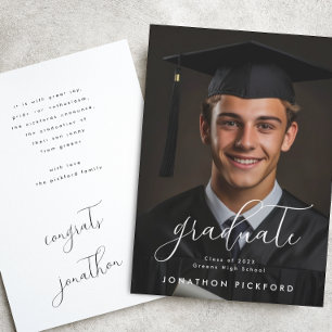 Customisable Graduation Photo Grad Graduate Announcement
