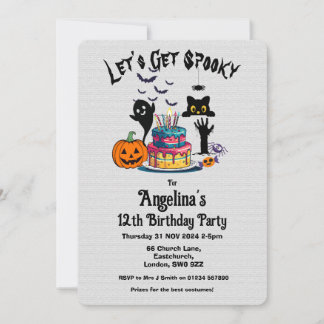 Customisable Halloween Kid's Birthday Party Invitation