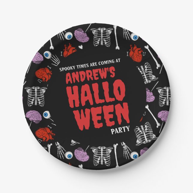 Customisable Halloween paper plate -Add your text (Front)