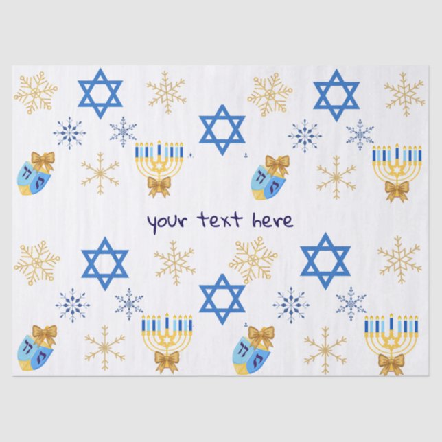 Customisable Hanukkah winter tissue Paper (Front)