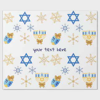 Customisable Hanukkah winter Wrapping Paper