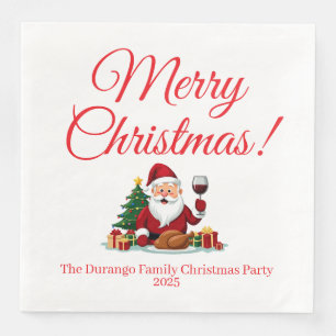 Customisable Happy Santa Claus Christmas Dinner Napkin