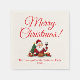 Customisable Happy Santa Claus Christmas Party Napkin