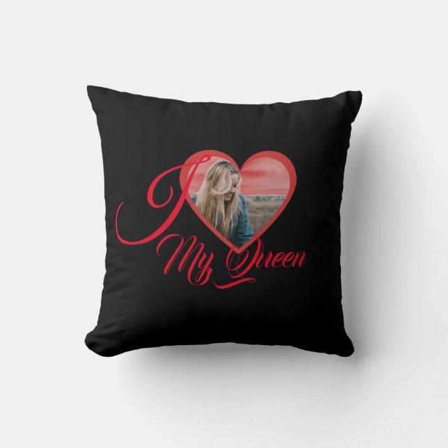 Customisable Heart shaped personalised photo  Throw Pillow (Front)