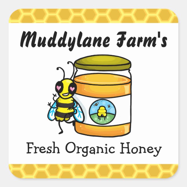 Customisable Honey jar Sticker (Front)