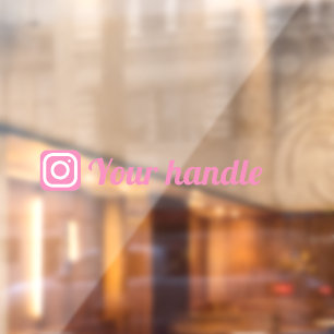 Customisable Instagram Logo handle cute pink Window Cling