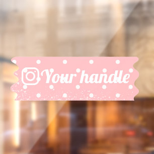 Customisable Instagram Logo Pink Modern Minimal Window Cling