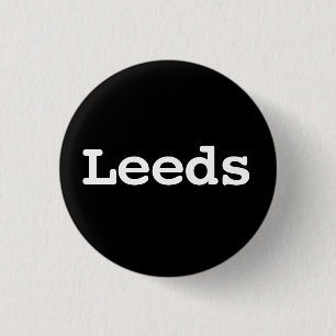 Customisable Leeds Typography 1 Inch Round Button