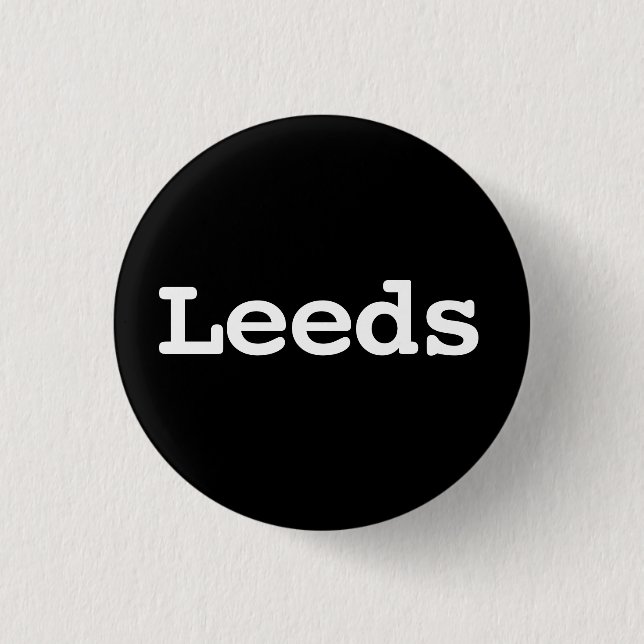 Customisable Leeds Typography 1 Inch Round Button (Front)