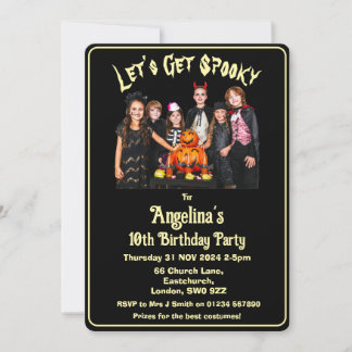 Customisable Let's Get Spooky Kids Birthday Invitation