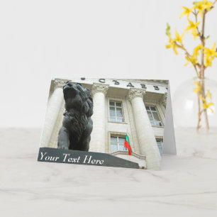 Customisable lion statue, Sofia, Bulgaria Card