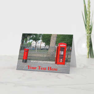 Customisable London phone booth & postbox Card