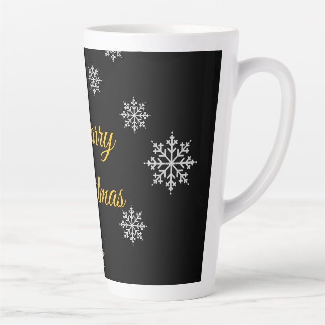 Customisable Minimalist Rustic Elegant winter them Latte Mug (Right)