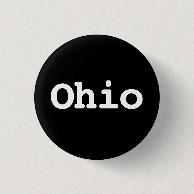 Customisable Ohio Typography 1 Inch Round Button (Front)