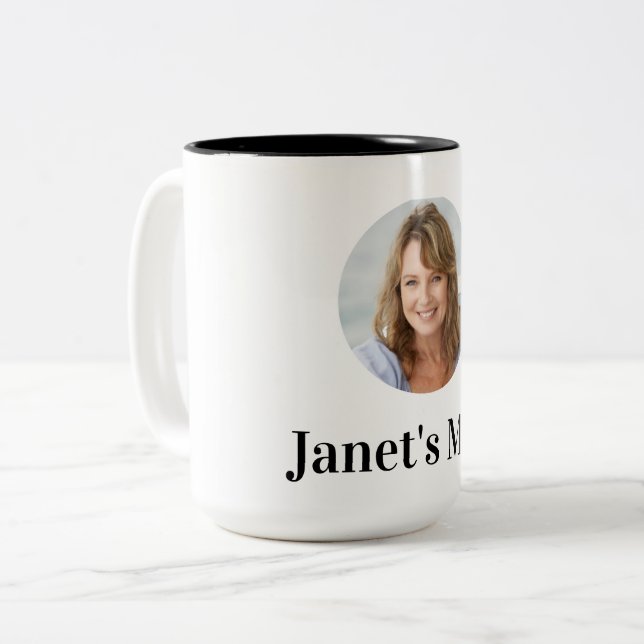 Customisable Photo Mug With Editable Text (Front Left)