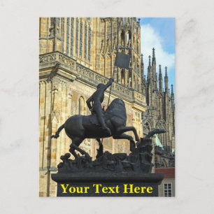 Customisable Prague statue Postcard
